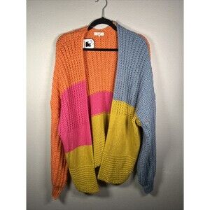 Colorful Easel Block Cardigan Sweater #34